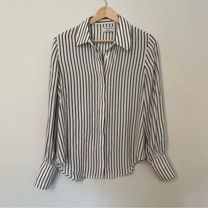 Frame - 100% Stripe Silk Button Down Shirt Small
